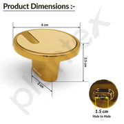Plantex Knobs for Drawers/Drawer Knobs/Round Knob for Cabinets/Pull-Push Knob for Kitchen/Bedroom/Drawer - Pack of 2 (SH-433, Gold & Gold Matt)