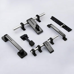 Plantex Stainless Steel Door Kit for Single Door/Door Accessories (10-inch Al-Drop,8-inch Latch,2 Handles,7-inch Tower Bolt and 4-inch Door Stopper-(Chrome & Z-Black)