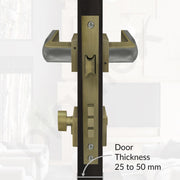 Plantex Triple Security Door Lock for Home/Main Door Lock Set with 3 Years of Warranty/Mortise Lock for Door with Brass Lock Body & Cylinder(7086 - Brass Antique & Satin Black Matt)