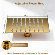 Plantex Stainless Steel Overhead Shower 6 x 6 inch with Water-Saving Technology/High pressure Rain Shower Head without Arm/Bathroom Shower -(Ultra Slim-PVD Gold)