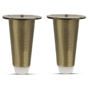 Plantex Heavy Duty Round 4 inch Spare Sofa Legs for Bed Furniture/Sofa Legs for Furniture Fitting/Table Legs/Sofa Leg Set of 2 pcs (Brass Antique)