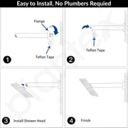 Plantex 9-Inch Round Shower Arm for Overhead Shower/Stainless Steel Shower Pipe/Wall Mount Bathroom Fitting with Â½-Inch Thread - Pack of 1 (Chrome)