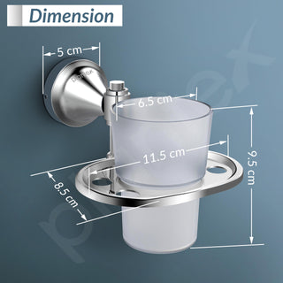 Plantex 304 Grade Stainless Steel Tumbler Holder/Tooth Brush Holder/Tumbler Stand for Bathroom Accessories - Niko (Chrome)