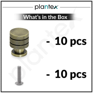 Plantex Knobs for Drawer/Drawer Knobs/Cabinet Knobs/Drawer knobs Handle/Pull-Push Knobs for Home/Office Drawers - Pack of 10 (Brass Antique)