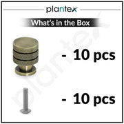 Plantex Knobs for Drawer/Drawer Knobs/Cabinet Knobs/Drawer knobs Handle/Pull-Push Knobs for Home/Office Drawers - Pack of 10 (Brass Antique)