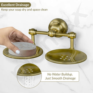 Plantex 304 Grade Stainless Steel Double Soap Holder Stand for Bathroom and Wash Basin/Bathroom Accessories - Skyllo (Antique)