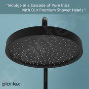 Plantex ABS Round Shower Head with LED/360Â° Rotatable Rain Shower Head for bathroom/Pressurized Shower Head/Hand shower head for bathroom/Showers for bathroom-(Black)