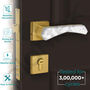 Plantex Premium Main Door Lock Set With 3 Years Warranty - Mortise Lock (594 - Gold and White)