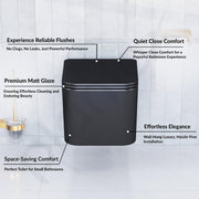 Plantex Imported Italica Ceramic Wall Hung Commode for Toilet/Rimless Western Toilet/Commode with Soft Closing Toilet Seat - P Trap (Square - Matt Black)