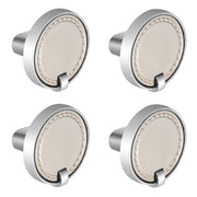 Plantex Knobs for Drawers/Drawer Knobs/Round Knob for Cabinets/Pull-Push Knob for Kitchen/Bedroom/Drawer - Pack of 4 (Satin Steel & Chrome)