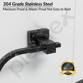 Plantex 304 Grade Stainless Steel Napkin Holder for Wash Basin Hand Towel Holder/Hanger Bathroom Accessories - Splash (Black)