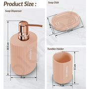 Plantex Ceramic Bathroom Set - Soap Holder for Bathroom/Liquid Soap Dispenser/Tumbler Holder/Toothbrush Holder - 3 Pcs Set