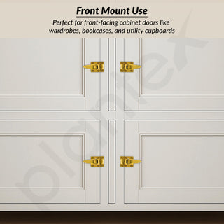 Plantex Cabinet Latch – Heavy-Duty Hatch Case Bolt for Storage Units, Toolboxes, Kitchen Cabinets & Cupboards - Pack of 2 (Gold)