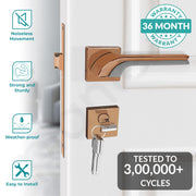 Plantex Premium Door Lock with 3 Years of Warranty/Main Door Lock for Home/Mortise Lock for Door - Main Door Lock Set (7094 - Pvd Choco & Satin Black Matt)