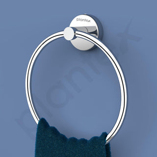 Plantex Stainless Steel Napkin Ring for Wash Basin/Towel Holder for Bathroom/Towel Hanger/Bathroom Accessories (Chrome/Round) - Pack of 3