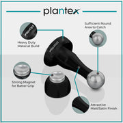 Plantex Stainless Steel 360 Degree 4 inch Door Magnet Stopper for Home/Office/Hotel Wall and Floor Mounted Soft-Catcher to Hold Wooden/Glass/PVC Door - Pack of 2 (Black Finish)