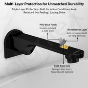 Plantex Pure Brass Bath Tub Spout/Single Lever Spout/High Flow Tap for Bathroom/Kitchen  â€“ (Black)