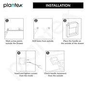 Plantex Drawer Kadi/2 Inch Chest Handle for Drawer/Square Cabinet Kadi/Pull-Push Small Kadi for Home/Office Drawer - Pack of 6 (SH-358, Brass Antique)