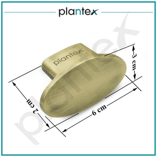 Plantex Knobs for Drawer/Small Drawer Knobs/Knobs for Cabinets/Pull-Push Knobs for Kitchen/Bedroom Drawer - Pack of 3 (Oval, Brass Antique)