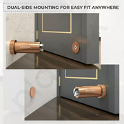 Plantex Stainless Steel Wall-Mounted Magnetic Door Stopper/Door Catcher for Wooden Door/Stops for Door - Pack of 3 (PVD Rose Gold)