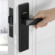 Plantex Heavy Duty Door Lock Ã¢â‚¬â€œ Bathroom Door Lock/Mortise 8inch Keyless Plate Handle Set for Home/Bathroom/Store Room/Balcony/Office with Baby Latch (8129- Z-Black)