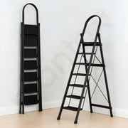 Plantex Steel 7 Step Ladder/Foldable Ladder for Home/Anti-Skid Wide 7 Step Ladder - (Apex - Black)