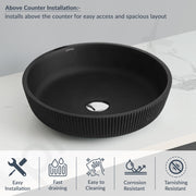 Plantex Wash Basin for Bathroom/Glass Table Top Wash Basin/Countertop Basin for Home/Office - (Black)