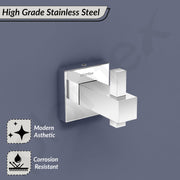 Plantex Aqua Heavy-Duty Stainless Steel Robe Hook/Cloth-Towel Hanger/Bathroom Accessories - Chrome (Pack of 1)