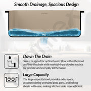 Plantex Matt German Engineered Technology Quartz Sink For Kitchen/UV Protected Kitchen Sink/Single Bowle Sink For Home (Sand Choco-18X24 Inch)