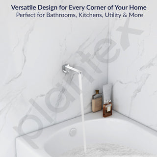 Plantex Pure Brass Bath Tub Spout with Wall Flange/High Flow Spout for Bathroom-(Chrome)