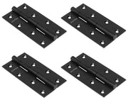 Plantex Heavy Duty Door Hinges 5 inch x 12 Gauge/2.5 mm Thickness Home/Office/Hotel/Door Hinges for Main Door/Bedroom/Kitchen/Bathroom/Kabza - Pack of 4 (Black)