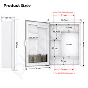 Plantex LED Mirror Cabinet for Bathroom/ABS Storage Cabinet/Mirror Cabinet for Wall/Mirror with Storage for Bathroom - 18x14 Inch (CAB-118, White)