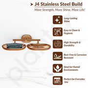 Plantex J4 Stainless Steel Double Soap Dish for Bathroom/Soap Holder for Bathroom/Wall Mounted Soap Holder/Bathroom Accessories (PVD Rose Gold Finish) Onix
