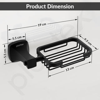 Plantex Space Aluminum Soap Holder for Bathroom Wall/Soap Stand/Soap Dish/Soap Dish Holder for Bathroom Accessories (Black)