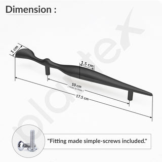 Plantex Cabinet Handle/96mm Handle for Cabinet/Wardrobe Handle/Door Pull-Push Handle for Home/Office - Pack of 1 (Black)