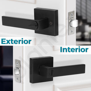 Plantex Brass New Age Bathroom Door Locks/Key-Less Door Lock Set For Bedroom/Balcony/Office/Storeroom - Reversible Design (Black Finish, 30Mm To 50Mm Door Range)