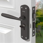Plantex Heavy-Duty Door Lock/Door Handle Set with 3 Years of Warranty/Mortise Lock with 3 Keys, Brass Lockbody & Cylinder (8135 - Grey)