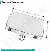 Plantex ABS Shower Head for Bathroom/14x9 inch Head for bathroom/Rain Showers Head for bathroom/Pressurized Showers Head – (Chrome & White, D510)