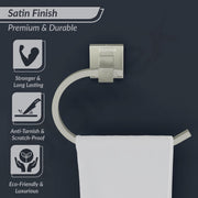 Plantex Stainless Steel Towel Ring for Washbasin/Napkin Hanger for Bathroom/Brushed Steel Finish/Napkin Holder/Bathroom Accessories - (Aqua)