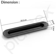 Plantex Sliding Door Handle/Concealed Handle for Sliding Door/224mm Concealed Handle for Wardrobe/Kitchen Cabinet - Pack of 1 (Black)