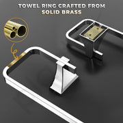 Plantex Towel Ring for Bathroom/Pure Brass Towel Holder/Towel Stand/Towel Hanger/Bathroom Accessories - Pack of 1 (APS-DL-08, Chrome)