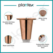 Plantex Heavy Duty Round 3 inch Spare Sofa Legs for Bed Furniture/Sofa Legs for Furniture Fitting/Table Legs/Sofa Leg Set of 2 pcs (Rose Gold)