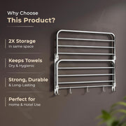 Plantex Double Towel Rack for Bathroom/24 Inch Dual Towel Holder/Towel Bar/Towel Henger/Bathroom Accessories - Pack of 1 (Chrome)