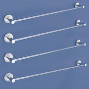 Plantex Stainless Steel Heavy Single Towel Rod/Towel Holder for Bathroom/Towel Bar/Hanger/Stand/Bathroom Accessories (24 Inch - Chrome Finish) - Pack of 4