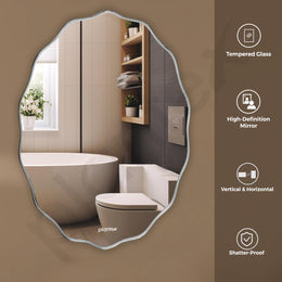 Plantex Frameless Oval Mirror for Wall/Mirror with Beveled Smooth Edges/Mirror for Bathroom/Dressing Room/Living Room/Bedroom/Entryway - (18 X 24 Inch)