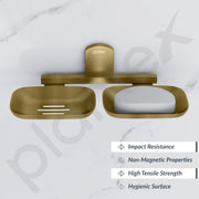 Plantex 304 Grade Stainless Steel Bathroom Soap Holder/Double Soap Dish/Soap Stand/Bathroom Accessories - Parv (Brass Antique)