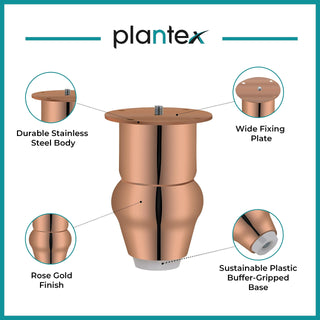 plantex Heavy Duty Stainless Steel 4 inch Sofa Leg/Bed Furniture Leg Pair for Home/Furniture Sofa Legs for Table/Sofa Support Legs/Sofa Furniture Leg (Rose Gold Finish) Set of 10 Pcs