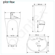 Plantex Wudu Basin/Ceramic Ablution with Leg Wash/Premium One Piece Basin/Free Standing Pedestal Basin for Bathroom (34x24x18 inch - White)