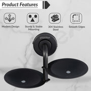 Plantex 304 Grade Stainless Steel Double Soap Holder/Soap Stand/Soap Dish for Bathroom and Wash Basin/Bathroom Accessories - Daizy (Black)