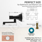 Plantex Non-Telephonic Wall Mixer for Bathroom with Brass Spindle/Mixer Tap for Bathroom with Water Saving Aerator/Wall Flange and Teflon Tape - Pack of 1 (Black)